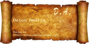 Deics Amália névjegykártya