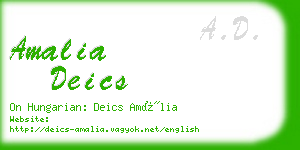 amalia deics business card